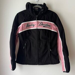 Harley-Davidson reinforced fleece hooded riding full zip riding jacket women’s